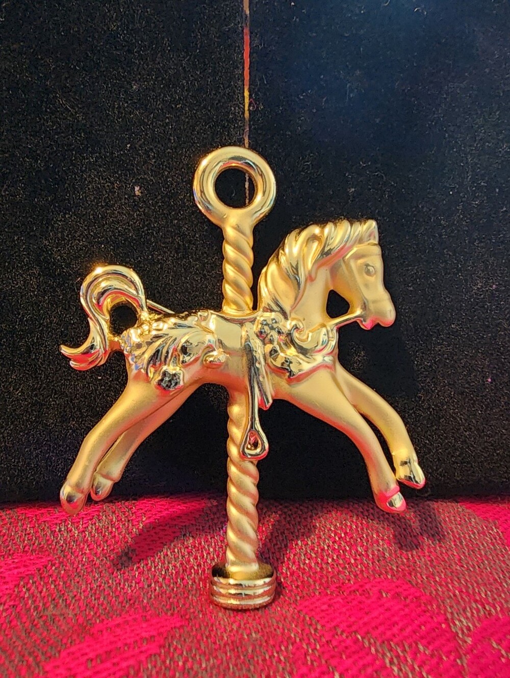 Vintage AJC Carousel Gold Tone Horse Brooch.